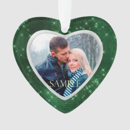 Forest Green Star Lights Fotovorlage Ornament