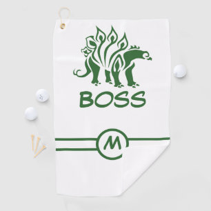 Forest Green Stegosaurus Spiked Dinosaurier Golfhandtuch