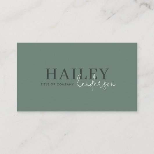 Forest Green Stylish QR Code Visitenkarte (Vorderseite)