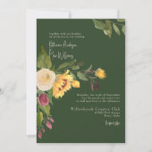 Forest Green Sunflower No Parents II Wedding Einladung (Vorderseite)