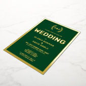 Forest Green Typografy Wedding Real Gold Folieneinladung (Gedreht)