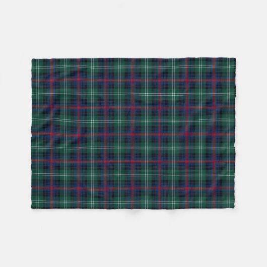 Forest Green und Dark Blue Sutherland Clan Tartan Fleecedecke (Vorderseite (Horizontal))
