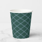 Forest Green und Slate Blue Art Deco Pappbecher (Rückseite)
