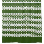 Forest Green und White Modern Bubble Waves Duschvorhang (Vorderseite)