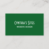 Forest Green und White Retro Bold Visitenkarte (Vorderseite)