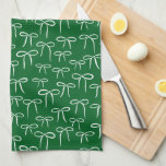 Forest Green und White Simple Bow Doodle Muster Geschirrtuch<br><div class="desc">Ein niedliches und festliches Muster von weißen handgezeichnet Bugdoodles schmückt dieses grüne,  absorbierende und funktionelle Waffelhandtuch aus Strick,  das dem Herz Ihrer Zuhause eine kleine Touch von Weiblichkeit verleiht. Dieses trendige Motiv ist überall,  verpassen Sie nicht,  es Ihrem Leben hinzuzufügen.</div>