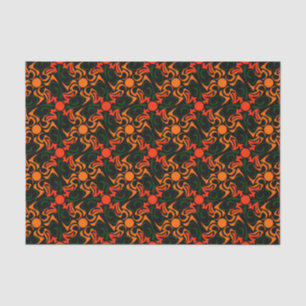 Forest Green und Yellow Tribal Star Muster Seidenpapier