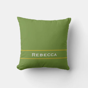 Forest Green Vintag Solid Color Schlicht Monogram Kissen