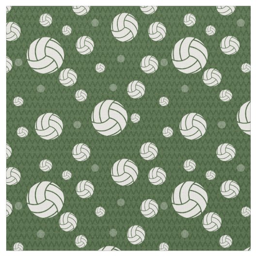 Forest Green Volleyball Zickzack Gemustert Stoff (Nahaufnahme)