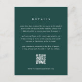 Forest Green Wedding Details Card mit QR Code Begleitkarte (Vorderseite)