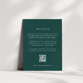 Forest Green Wedding Details Card mit QR Code Begleitkarte