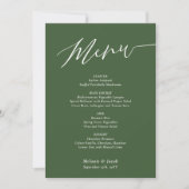Forest Green Wedding Flat Menu Card Einladung (Vorderseite)
