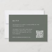 Forest Green Wedding QR Code RSVP Karte (Vorderseite)