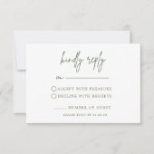 Forest Green Wedding RSVP Card Karte (Vorderseite)
