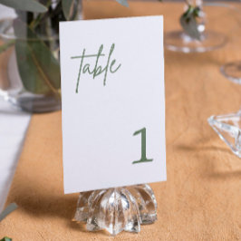 Forest Green Wedding Tischnummer