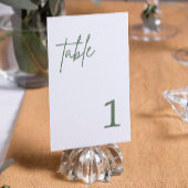 Forest Green Wedding Tischnummer