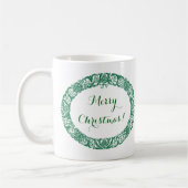 Forest Green Weihnachtskranz zu individualisieren Kaffeetasse (Links)