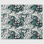 Forest Green Weird Abstrakt Spirale Hypnotic Art Geschenkpapier (Flach)