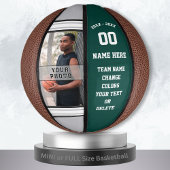 Forest Green, White, Grau Mini Basketball Ball