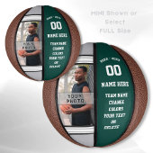 Forest Green, White, Grau Mini Basketball Ball
