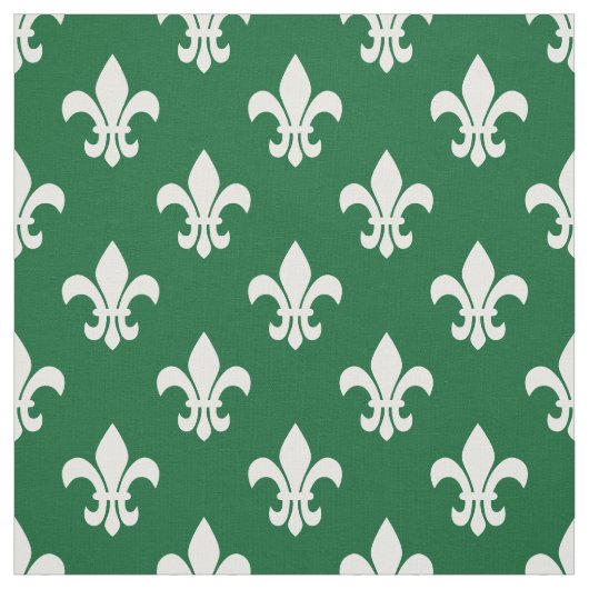 Forest Green, White Lilie Muster Stoff (Muster)
