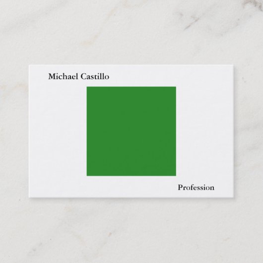 Forest Green White Minimalistisch Modern Schlicht  Visitenkarte (Vorderseite)