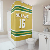 Forest Green White Stripes Sports Jersey Duschvorhang (Beispiel)