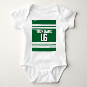 Forest Green White Team Jersey Name Baby Strampler