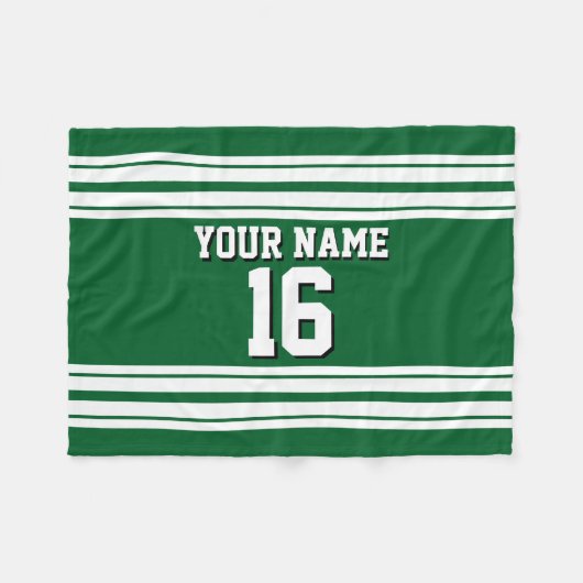 Forest Green White Team Jersey Name Fleecedecke (Vorderseite (Horizontal))