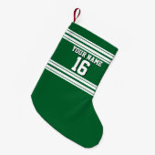 Forest Green White Team Jersey Name Kleiner Weihnachtsstrumpf (Vorderansicht (hängend))