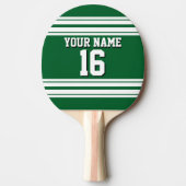 Forest Green White Team Jersey Name Tischtennis Schläger (Vorderseite)