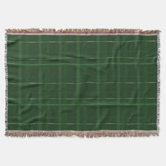 Forest Green Window Pane Karo Throw Blanket Decke (Vorderseite)