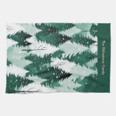 Forest Green Winter Trees Schnee Weihnachtsküche Geschirrtuch (Horizontal)