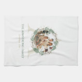 Forest Green Wreath Monogram Home Accent Geschirrtuch (Horizontal)