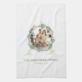 Forest Green Wreath Monogram Home Accent Geschirrtuch (Vertikal)