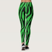 Forest Green Zebra Print Leggings (Rückseite)