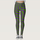 FOREST GREEN ZEBRA STRIPED TIGHTS STRECH LEGGINGS (Vorderseite)