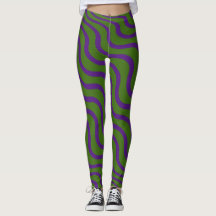 FOREST GREEN ZEBRA STRIPED TIGHTS STRECH LEGGINGS