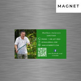 Forest Green Zuhause repariert Foto QR Code Handym Magnetische Visitenkarte