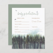 Forest Greenery Baby Shower Predictive Game Card (Vorne/Hinten)