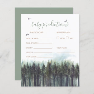 Forest Greenery Baby Shower Predictive Game Card