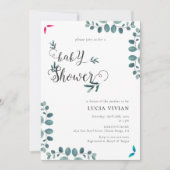 Forest Greenery Eucalyptus Baby Shower Einladung (Vorderseite)