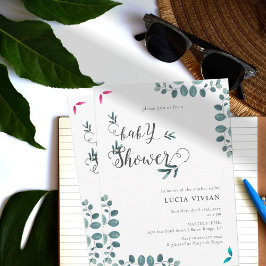 Forest Greenery Eucalyptus Baby Shower Einladung