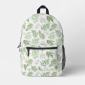 Forest Greenery Muster Bedruckter Rucksack (Vorderseite)