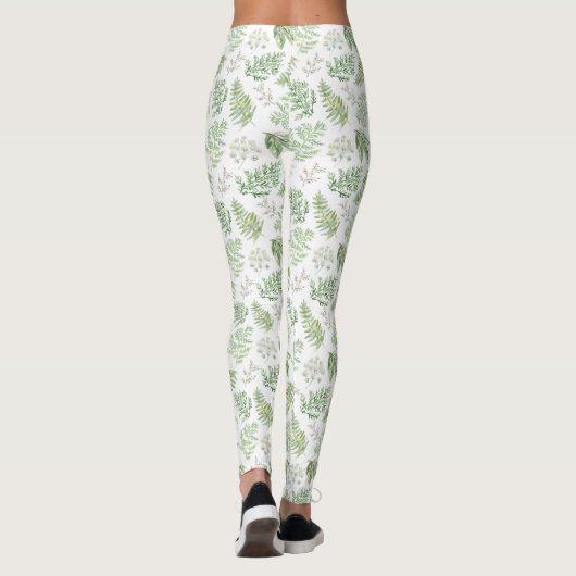 Forest Greenery Pattern Leggings (Rückseite)