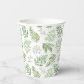 Forest Greenery Pattern Pappbecher (Vorderseite)