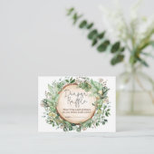 Forest Greenery Rustic Baby Dusche Windel Raffle Begleitkarte (Stehend Vorderseite)