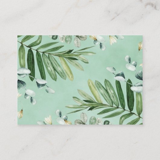 Forest Greenery Rustic Baby Dusche Windel Raffle Begleitkarte (Rückseite)