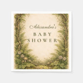Forest Greenery Storybook Baby Shower Serviette (Vorderseite)
