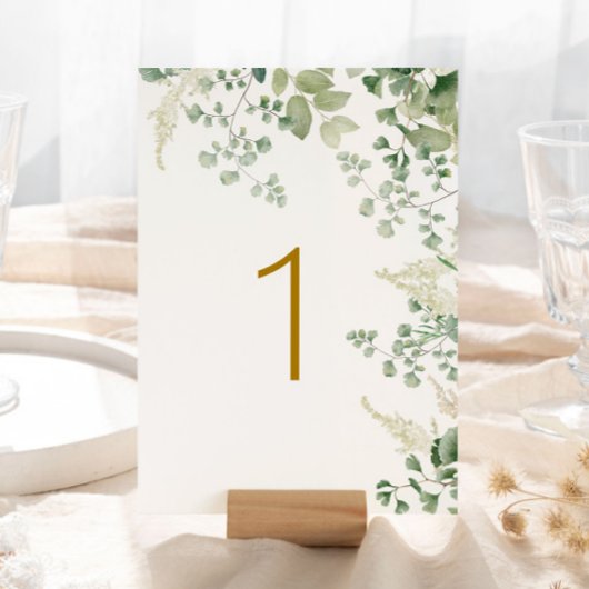 Forest Greenery Table 1 Hochzeit Tischnummer